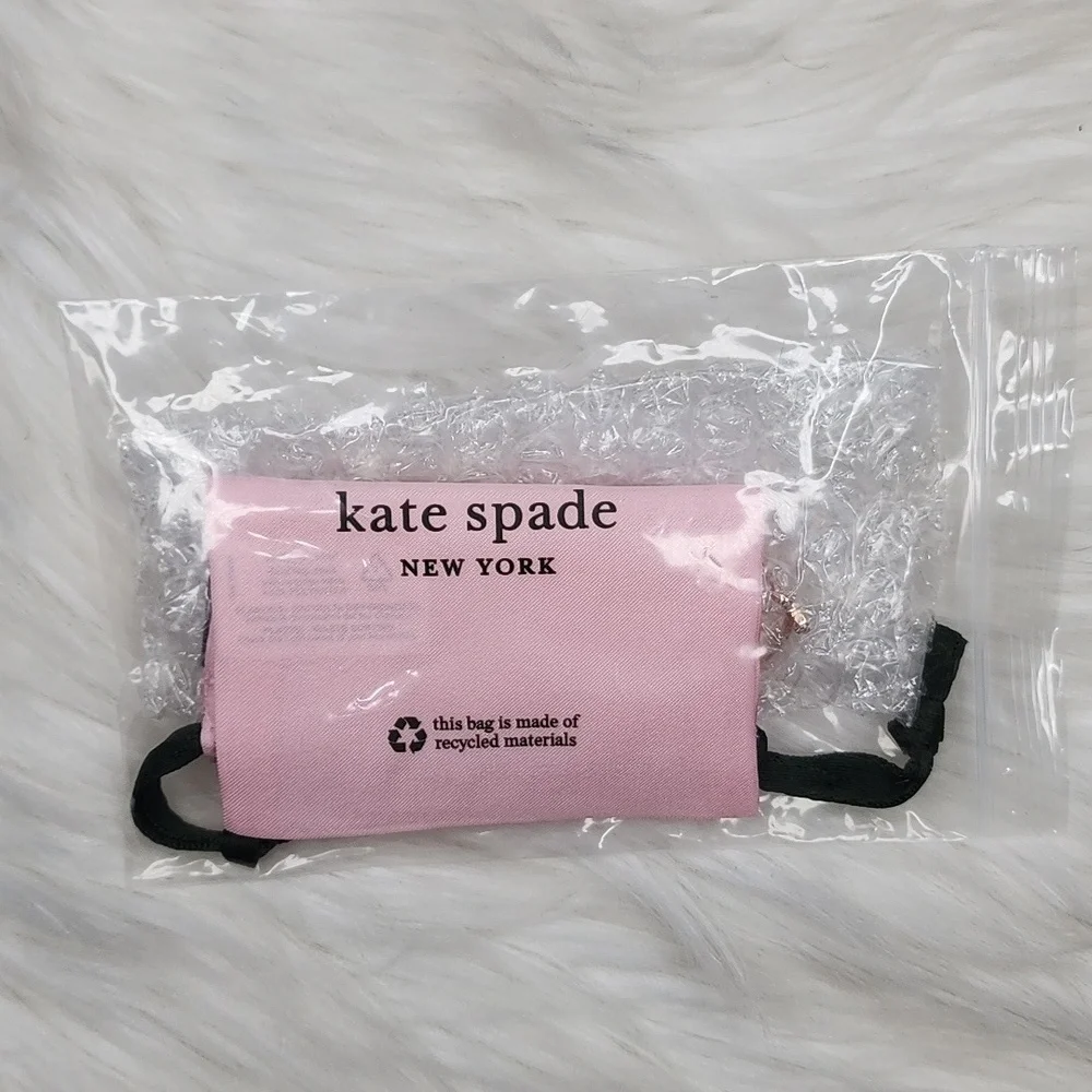 Kate Spade Yours Truly Pave Heart Ring Adjustable Clear/Rosegold - New with Tags